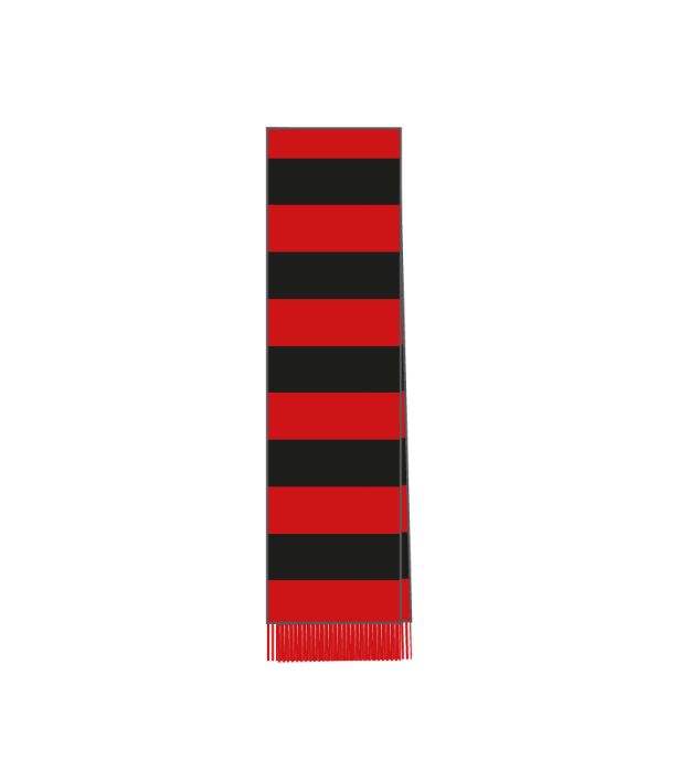 Red and sale black striped scarf