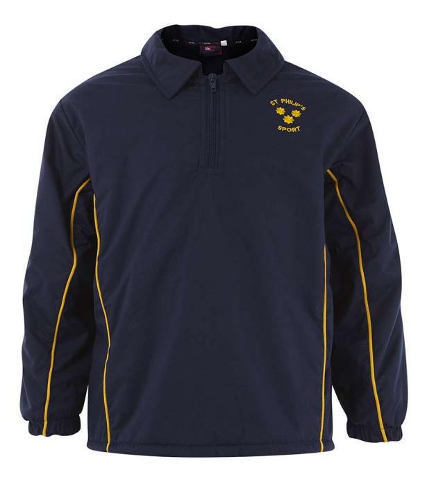 TRA 58 SPS St.Philip s tracksuit top Navy gold logo