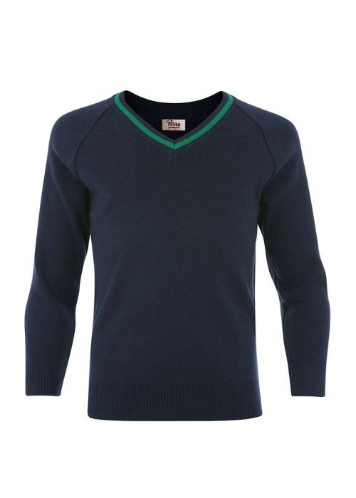 Green v outlet neck school jumper